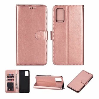 Samsung Galaxy A72 Hoesje Met Pasjeshouder Bookcase Rose Goud