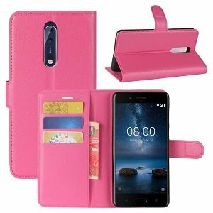 Nokia 8 Hoesje Met Pasjeshouder Bookcase Roze