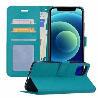 iPhone 12 Hoesje Met Pasjeshouder Bookcase Turquoise