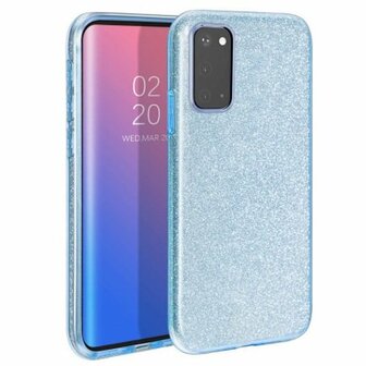 Samsung A72 Siliconen Glitter Hoesje Blauw