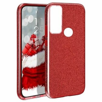 Samsung A21s Siliconen Glitter Hoesje Rood