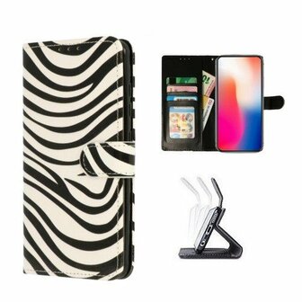 iPhone 12 Hoesje Met Pasjeshouder Bookcase Zebra