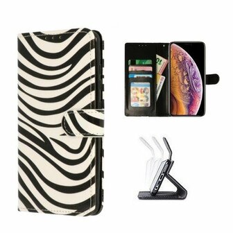 iPhone XS Hoesje Met Pasjeshouder Bookcase Zebra