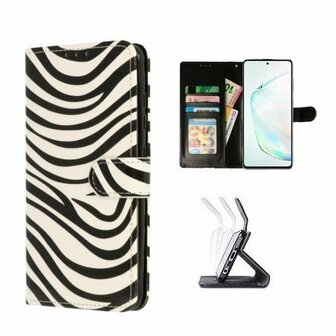 Samsung S10 Lite Hoesje Met Pasjeshouder Bookcase Zebra