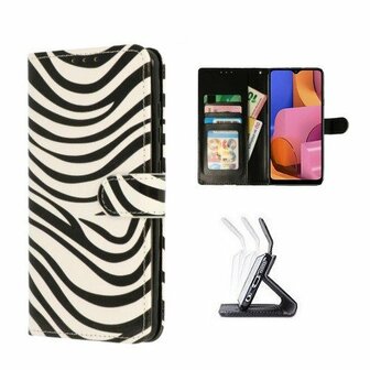 Samsung A20s Hoesje Met Pasjeshouder Bookcase Zebra