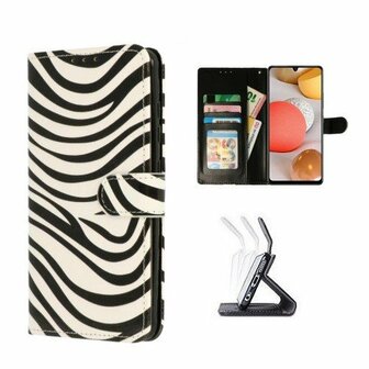 Samsung A42 Hoesje Met Pasjeshouder Bookcase Zebra