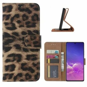 Samsung S10 Lite Hoesje Met Pasjeshouder Bookcase Luipaard