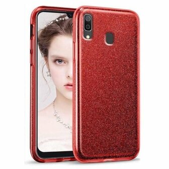 Samsung A10s Siliconen Glitter Hoesje Rood