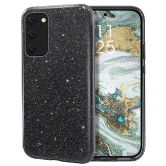 Samsung M31s Siliconen Glitter Hoesje Zwart