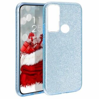 Samsung A21s Siliconen Glitter Hoesje Blauw