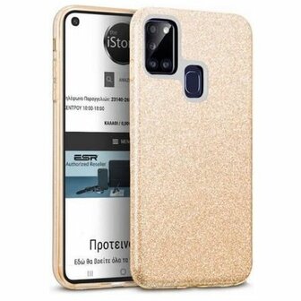 Samsung A21s Siliconen Glitter Hoesje Goud