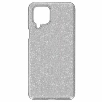 Samsung A42 Siliconen Glitter Hoesje Zilver