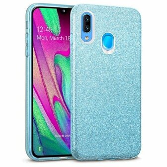 Samsung A10s Siliconen Glitter Hoesje Blauw