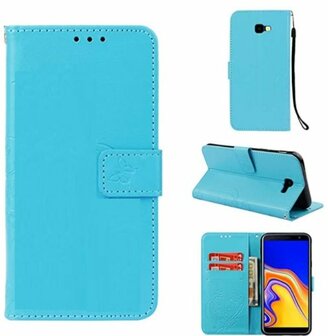 Samsung J4 Plus Hoesje Met Pasjeshouder Bookcase Turquoise