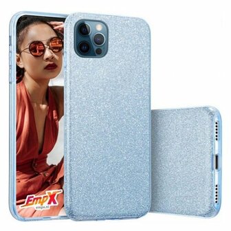 iPhone XS Max Siliconen Glitter Hoesje Blauw