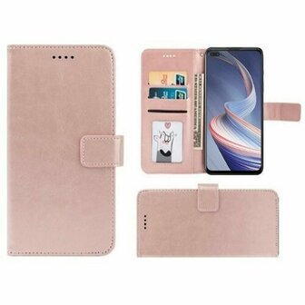 Oppo Reno4 Z 5G Hoesje Met Pasjeshouder Bookcase Rose Goud