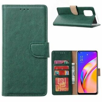 Oppo A94 5G Hoesje Met Pasjeshouder Bookcase Groen