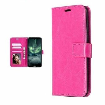 Nokia 7.2 Hoesje Met Pasjeshouder Bookcase Roze