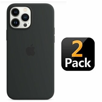 iPhone 13 Pro Max Hoesje TPU Siliconen Zwart 2x