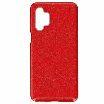 Samsung A32 5G Siliconen Glitter Hoesje Rood