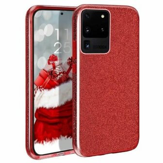 Samsung A72 Siliconen Glitter Hoesje Rood