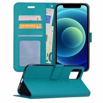 iPhone 12 Pro Max Hoesje Met Pasjeshouder Bookcase Turquoise