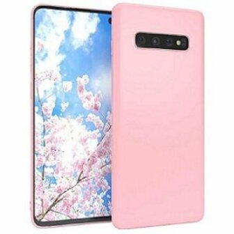 Samsung S10 Siliconen Hoesje Pastelkleur Roze