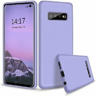 Samsung S10 Plus Siliconen Hoesje Pastelkleur Paars