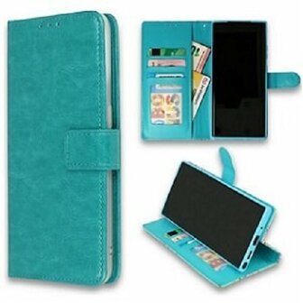 Nokia 2.4 Hoesje Met Pasjeshouder Bookcase Turquoise