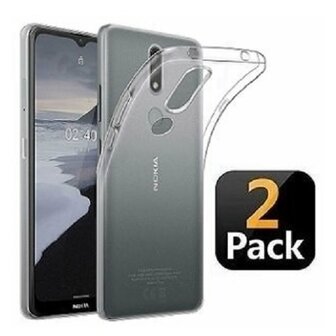 Nokia 2.4 Hoesje Siliconen TPU Transparant 2 STUKS