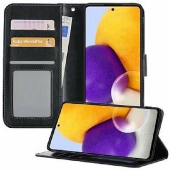 Samsung Galaxy A72 Hoesje Met Pasjeshouder Bookcase Zwart