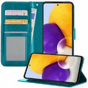 Samsung Galaxy A72 Hoesje Met Pasjeshouder Bookcase Turquoise