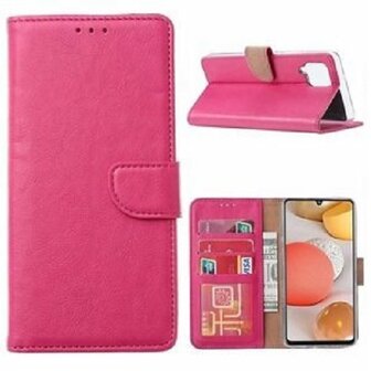 Samsung A42 Hoesje Met Pasjeshouder Bookcase Roze