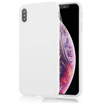 iPhone XR Siliconen Hoesje Pastelkleur Wit