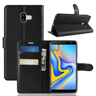 Samsung J6 2018 Hoesje Met Pasjeshouder Bookcase Zwart