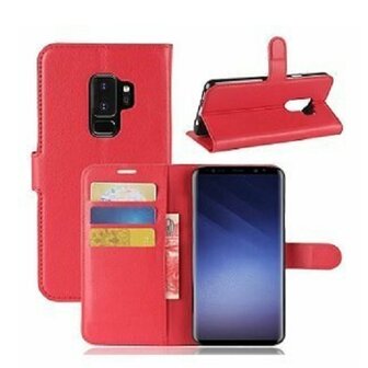 Samsung S9 Plus Hoesje Met Pasjeshouder Bookcase Rood