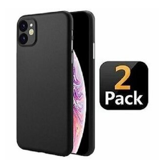 iPhone 12 Hoesje Siliconen TPU Zwart 2 STUKS