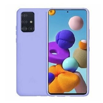 Samsung A71 Siliconen Hoesje Pastelkleur Paars