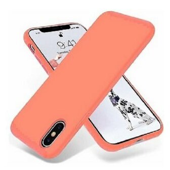 iPhone X Siliconen Hoesje Pastelkleur Zalm