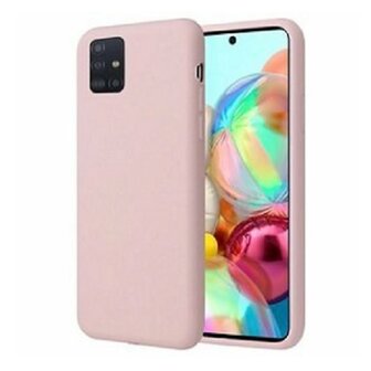 Samsung A71 Siliconen Hoesje Pastelkleur Roze