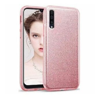 Samsung A70 Siliconen Glitter Hoesje Roze