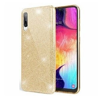 Samsung A70 Siliconen Glitter Hoesje Goud