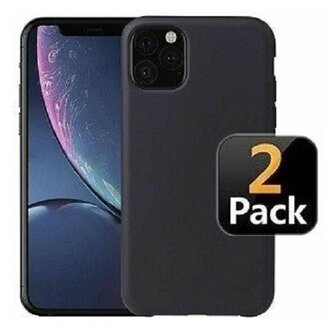 iPhone 12 Pro Hoesje Siliconen TPU Zwart 2 STUKS