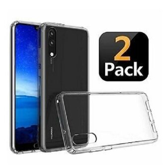 Huawei P20 Hoesje TPU Siliconen Transparant 2 STUKS