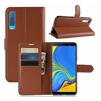 Samsung A7 2018 Hoesje Met Pasjeshouder Bookcase Bruin