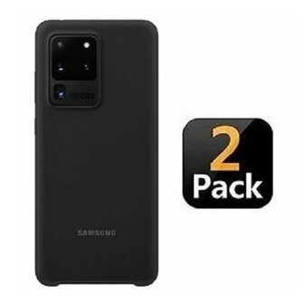 Samsung S20 Ultra Hoesje TPU Siliconen Zwart 2 STUKS