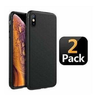 iPhone XS Max Hoesje TPU Siliconen Zwart 2 STUKS