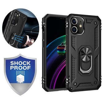 iPhone 11 Hybrid Armor Anti Shock Hoesje Zwart