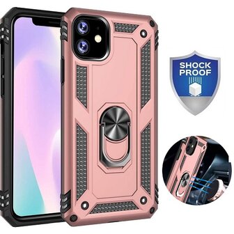 iPhone 11 Hybrid Armor Anti Shock Hoesje Rose Goud