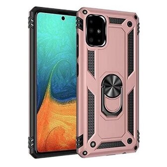 Samsung A41 Hybrid Armor Anti Shock Hoesje Rose Goud 